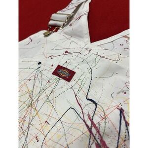 Men's Size 38x30 Dickies Paint Splatter Overall Bibs Workwear Rare Vintage USA